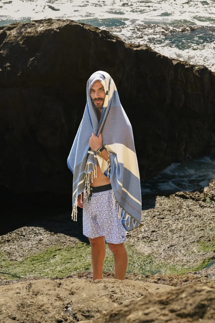 Futah - Papua Blue Beach Towel (7)