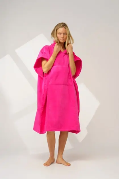 Ericeira Rose Fluo Poncho Épongé (2)