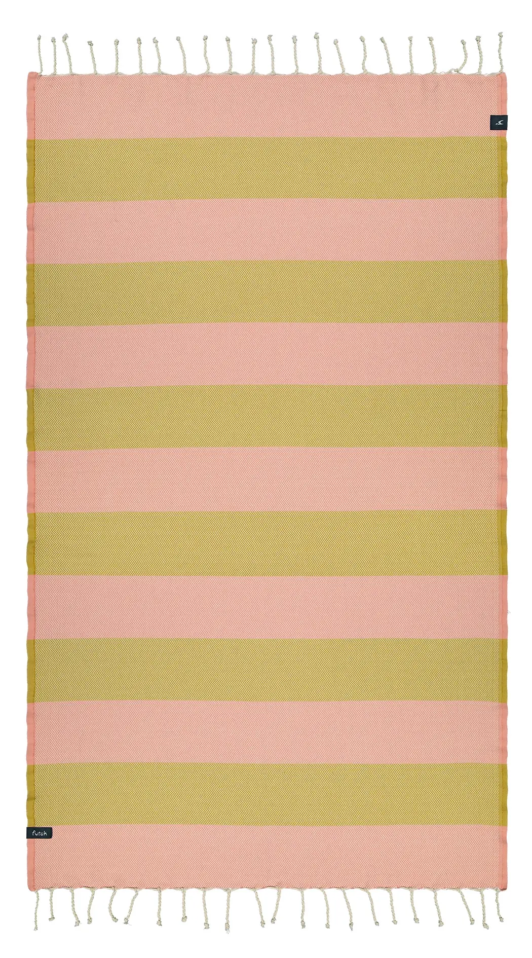 Futah - Bedu Coral & Mustard Beach Towel (1)