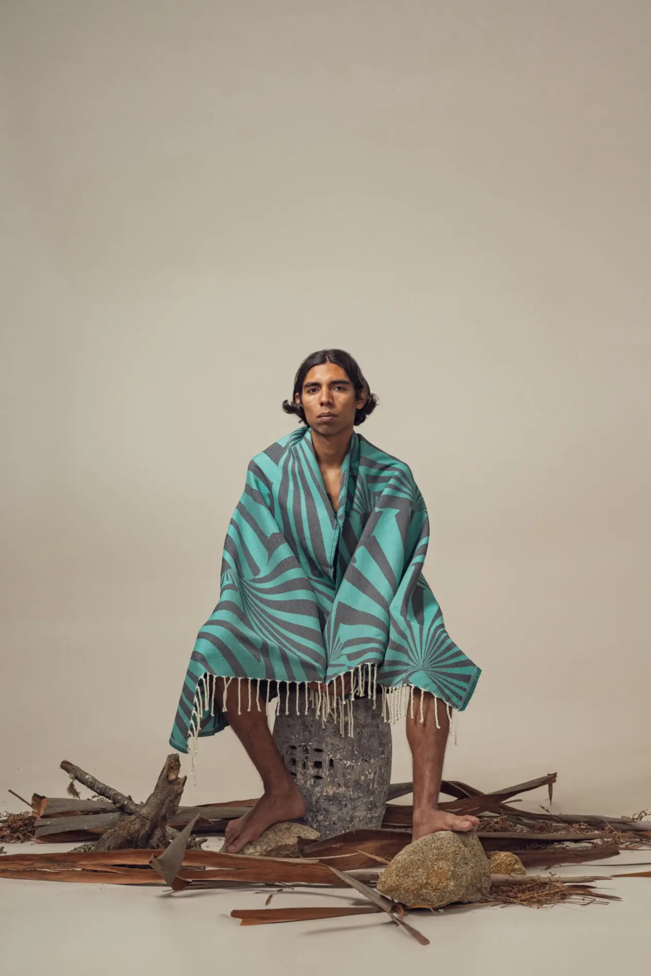 Futah - Taiga Vert Serviette de plage (3)