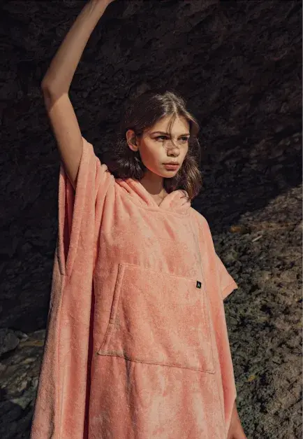 Futah Ericeira Coral Terry Poncho 