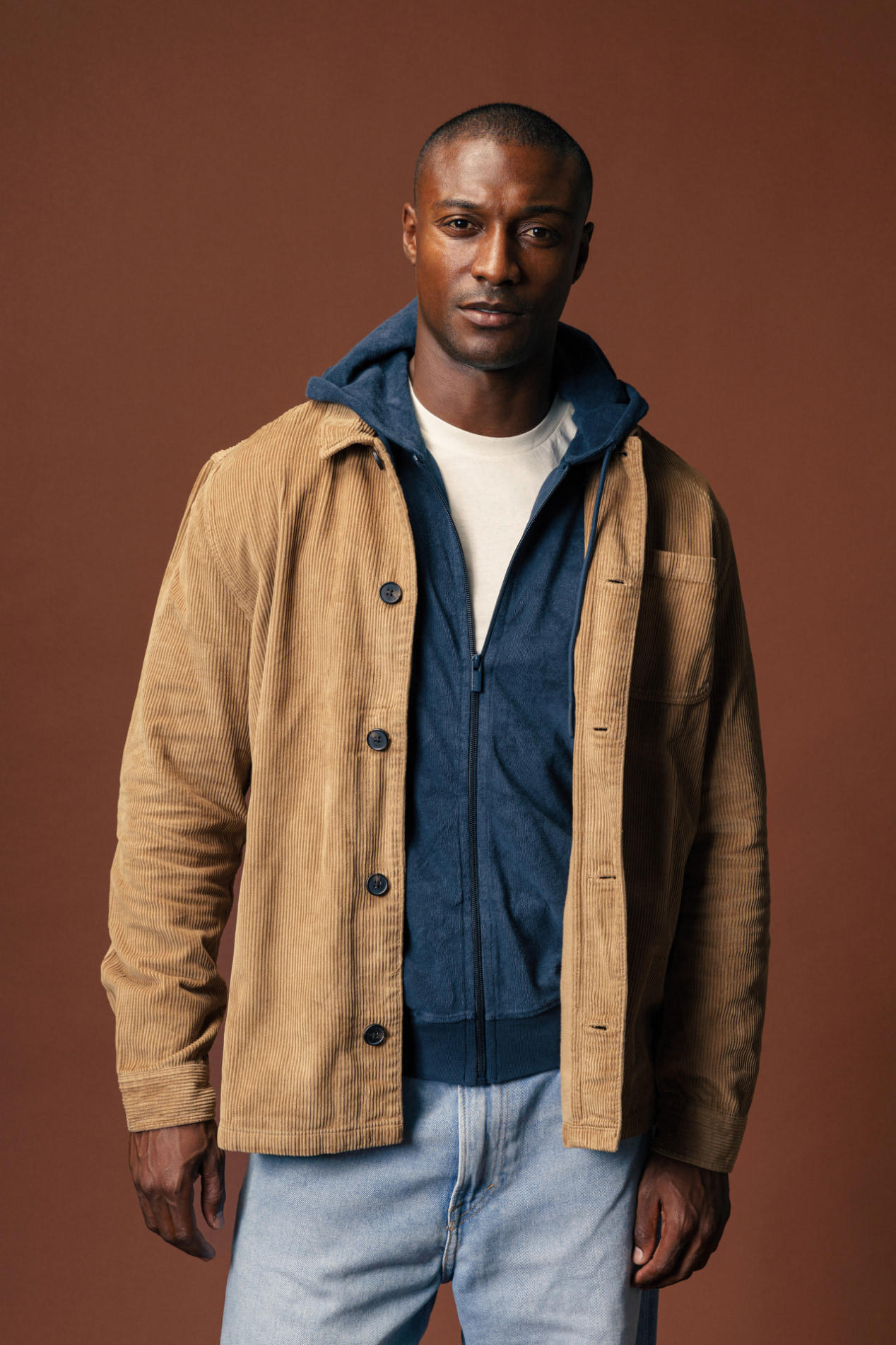 Futah - Veste en velours côtelé beige (4)