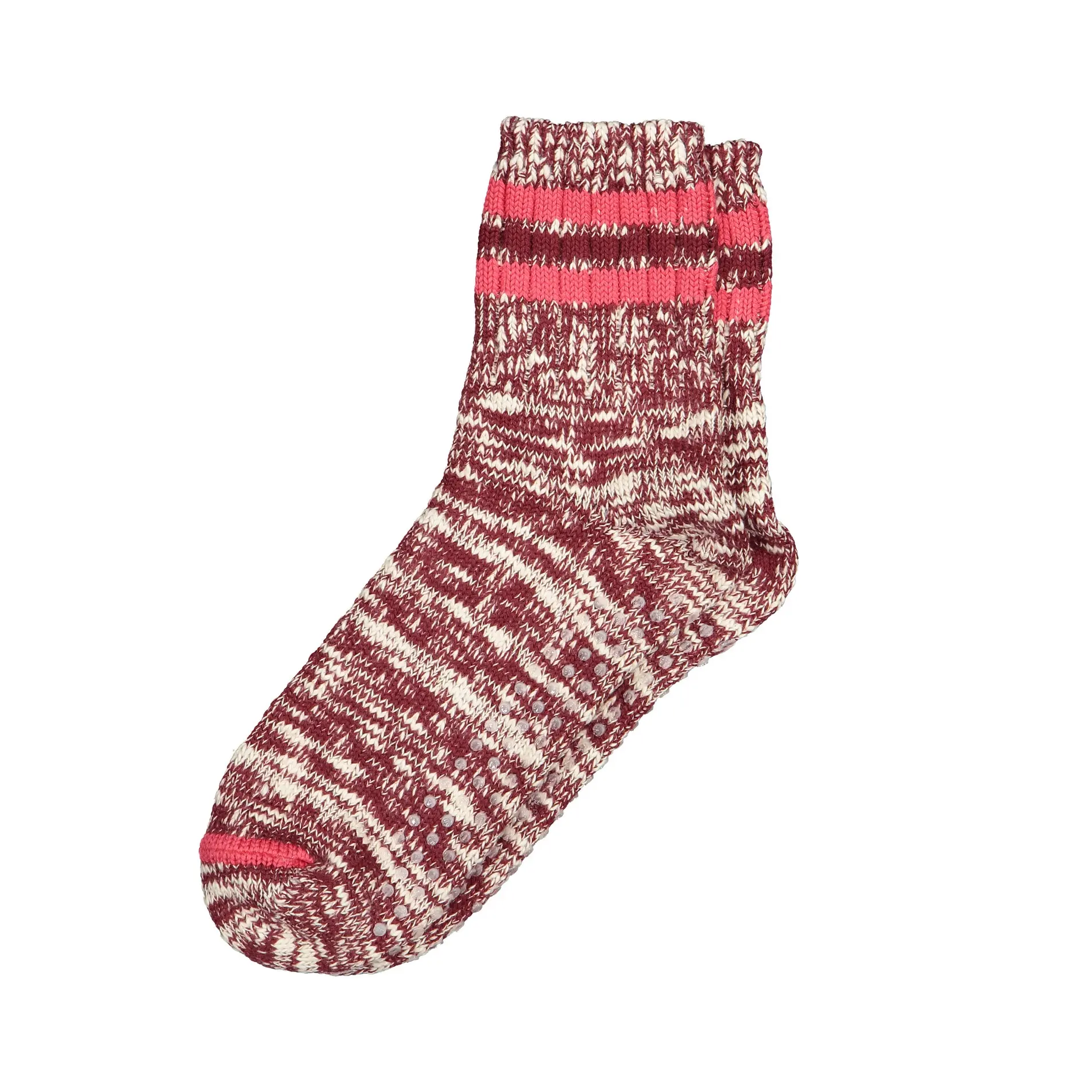 Futah - Chaussettes en coton flammé Bordeaux (1)