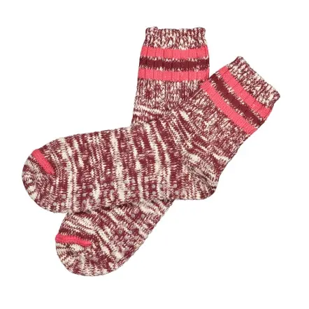 Chaussettes en coton flammé Bordeaux (2)