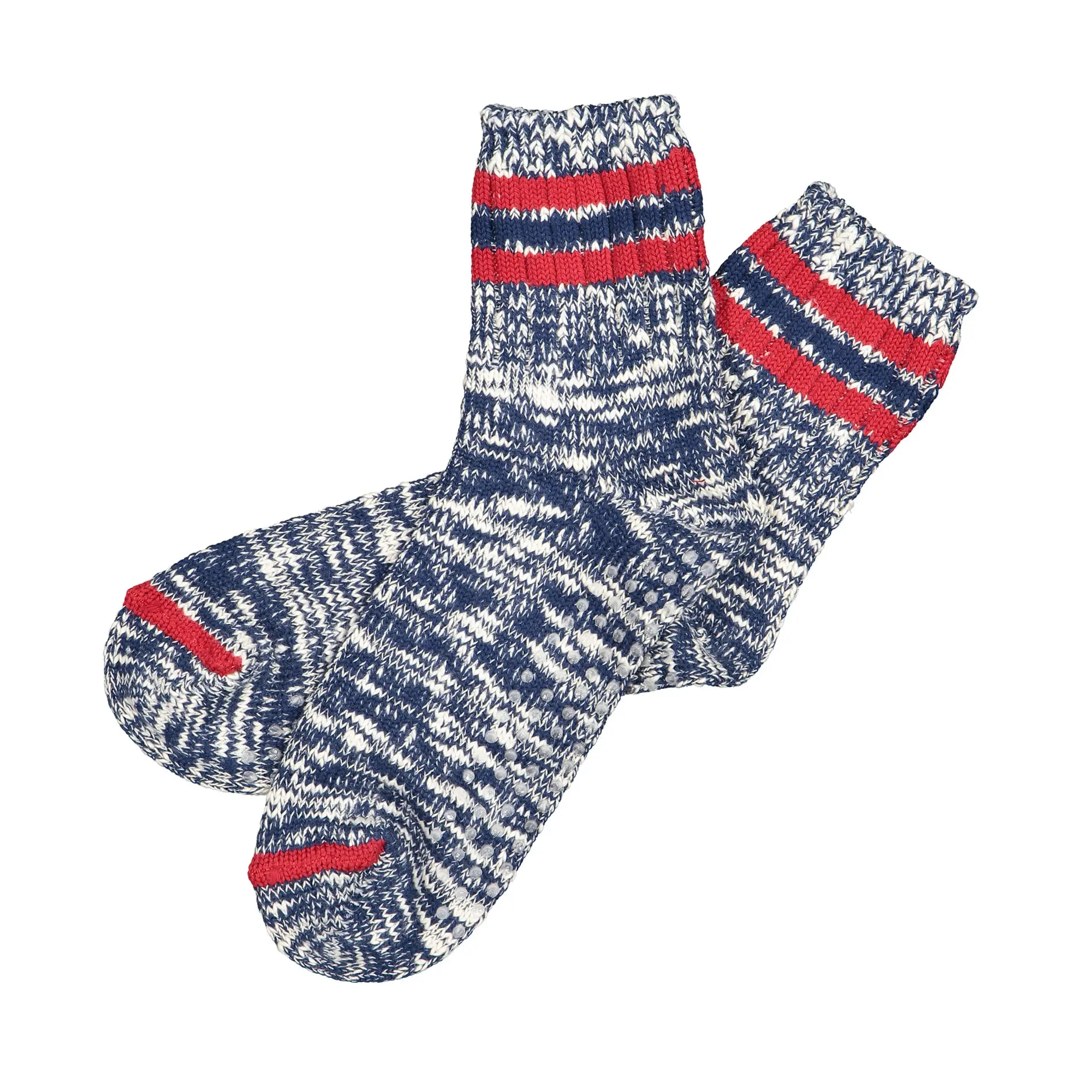Futah - Chaussettes en coton flammé bleu (2)