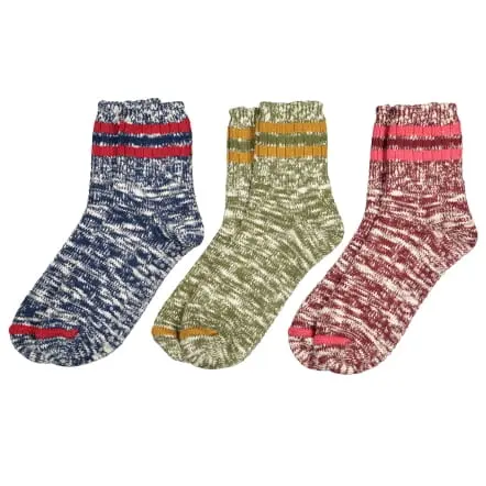 3-Pack Chaussettes en coton flammé