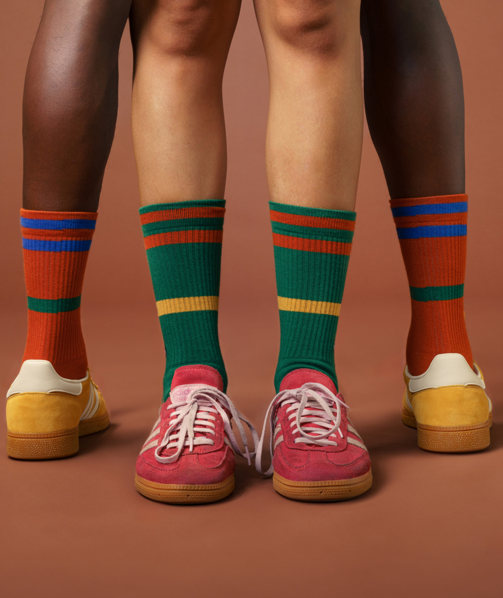 Futah - Chaussettes Rayures Vert Argile (5)