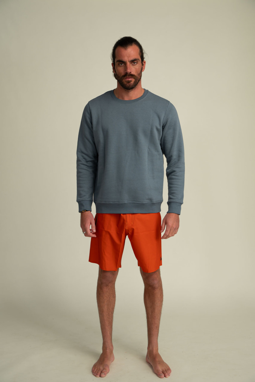 Futah - Sweatshirt Coton Biologique - Plage Gris (1)