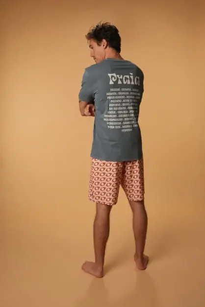 T-shirt en coton biologique gris minéral - Plage