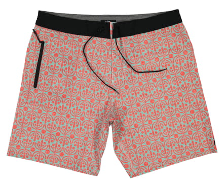 Futah Short de Bain Aquatique & Rouge Flora