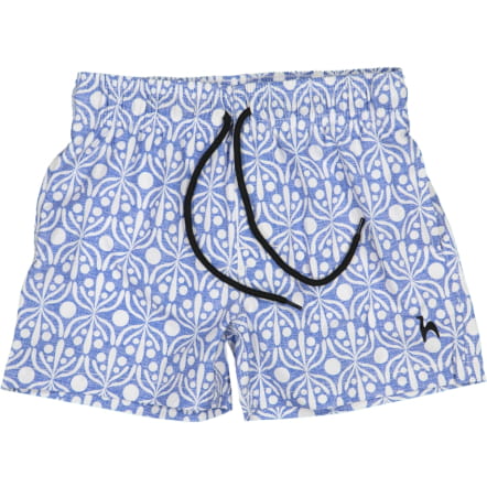 Flora Blue & White Kids Swimshorts