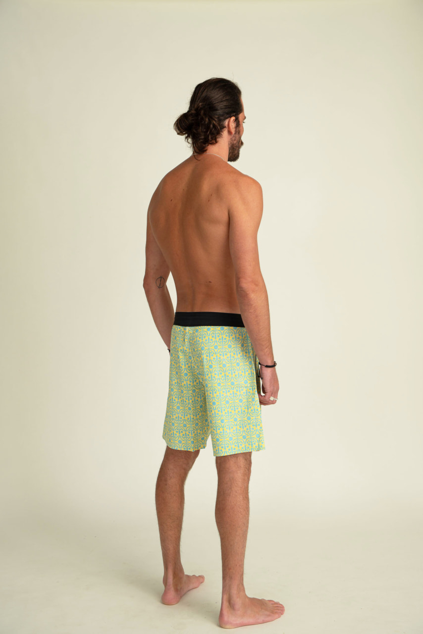 Futah - Short de Bain Jaune & Eau Flora (3)