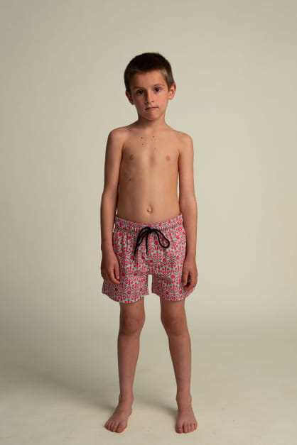 Futah Short de Bain Aquatique & Rouge Flora