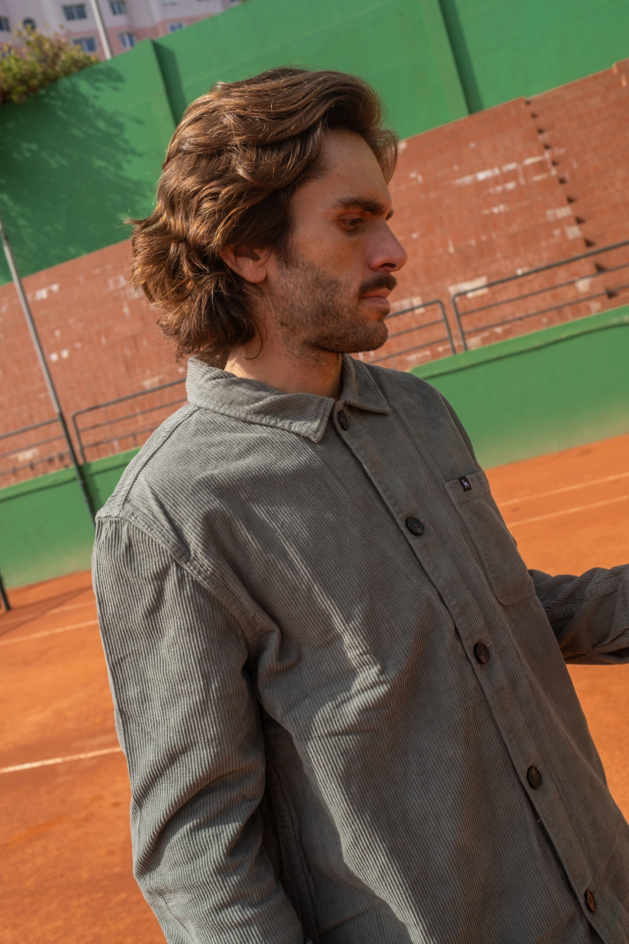 Futah - Veste en velours côtelé Khaki (1)