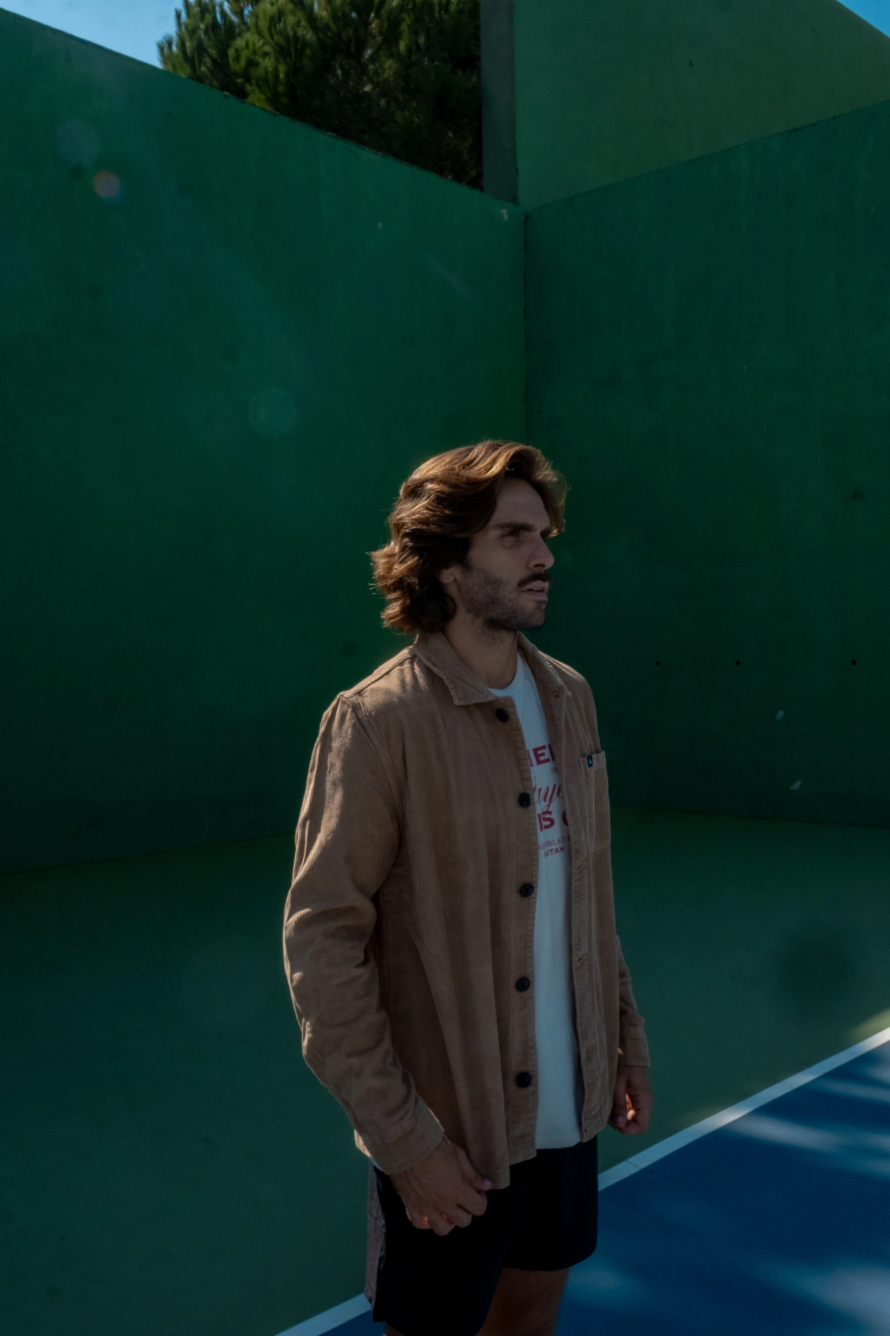 Futah - Veste en velours côtelé beige (1)