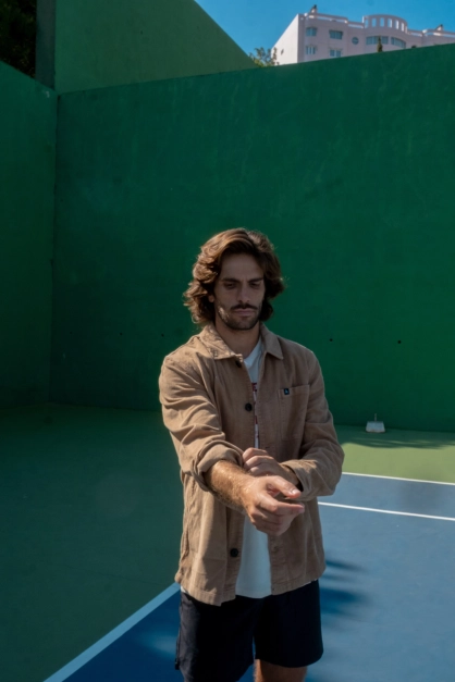 Veste en velours côtelé beige (2)