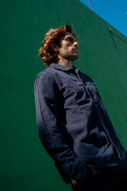 Veste en velours côtelé Bleu