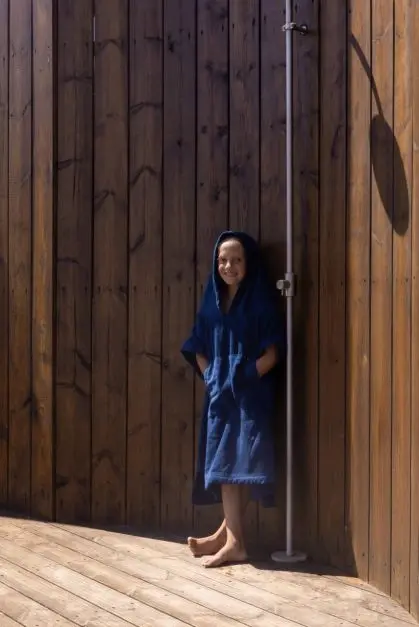 Ericeira Bleu Poncho Épongé Enfant (2)