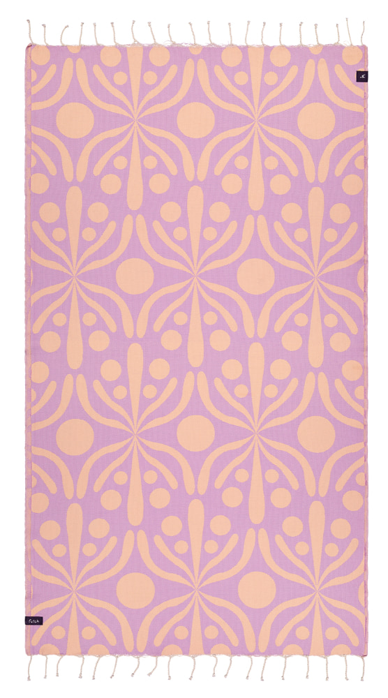 Futah - Flora Moka et Violet Serviette de Plage (1)