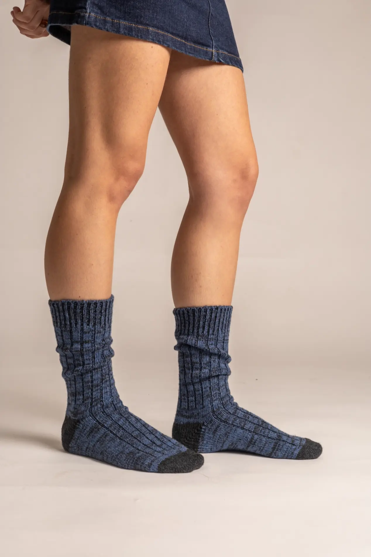 Futah - Chaussettes Cachemire et Laine Bleu (5)
