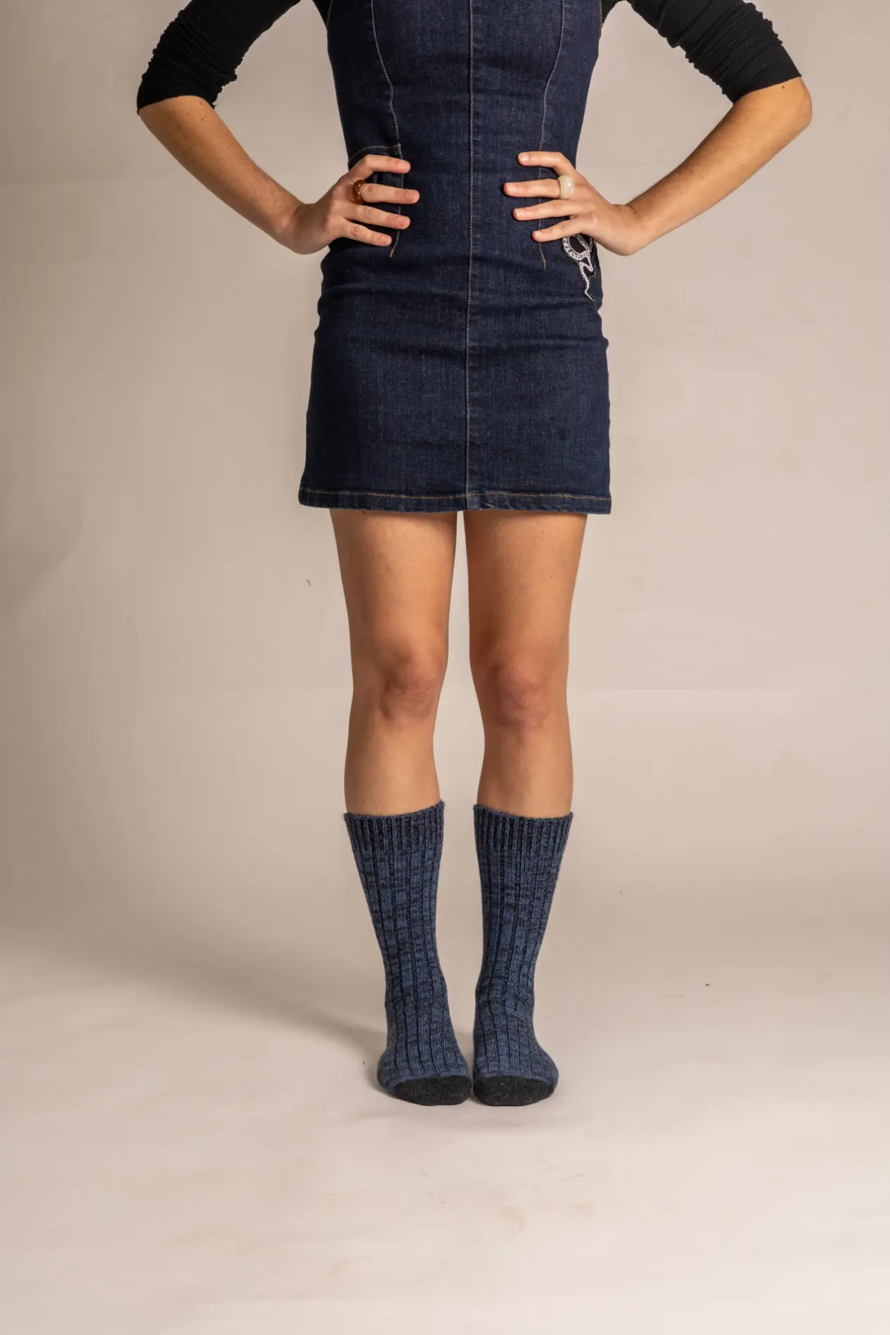 Futah - Chaussettes Cachemire et Laine Bleu (3)