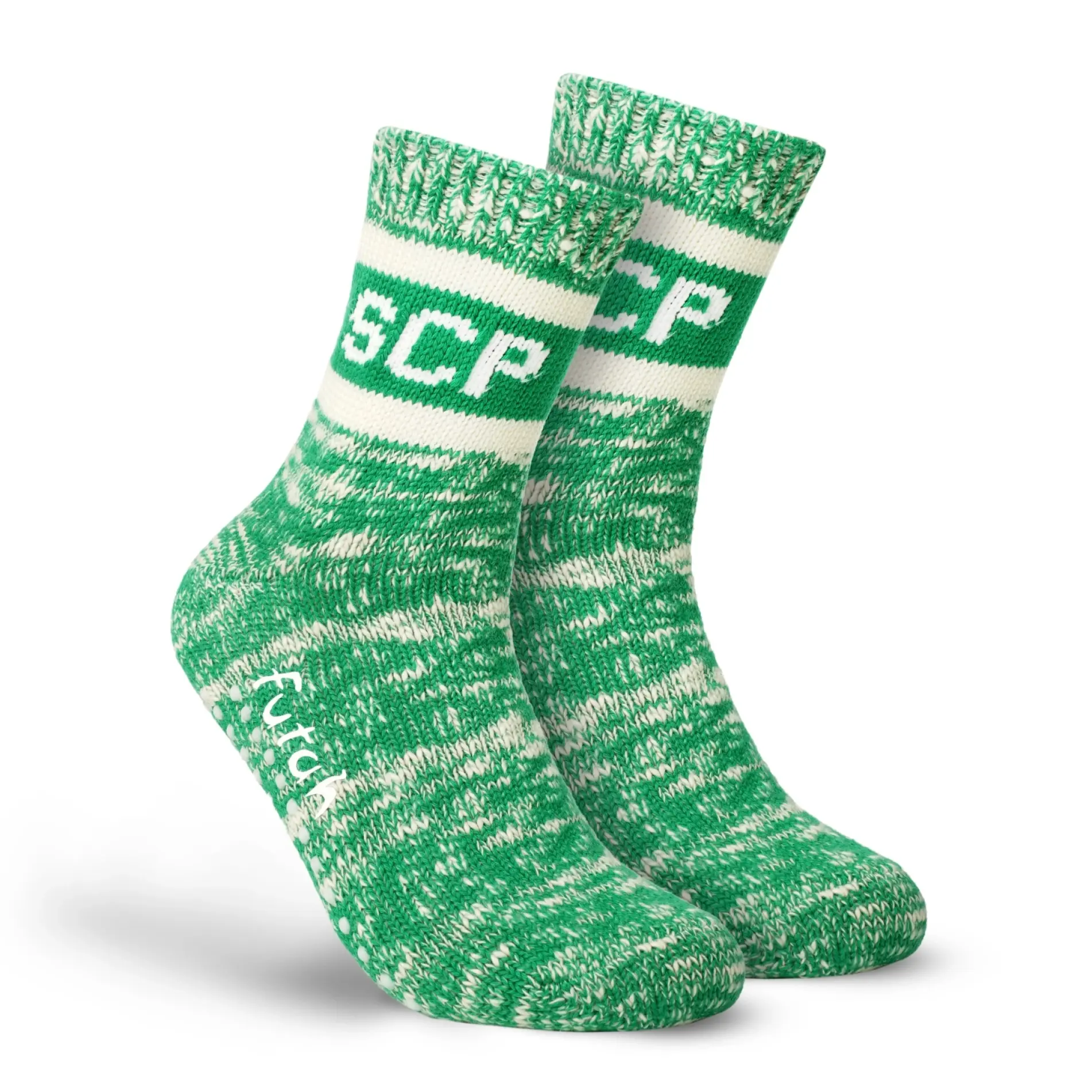 Futah - Chaussettes SCP en coton flammé Vert Sporting (1)