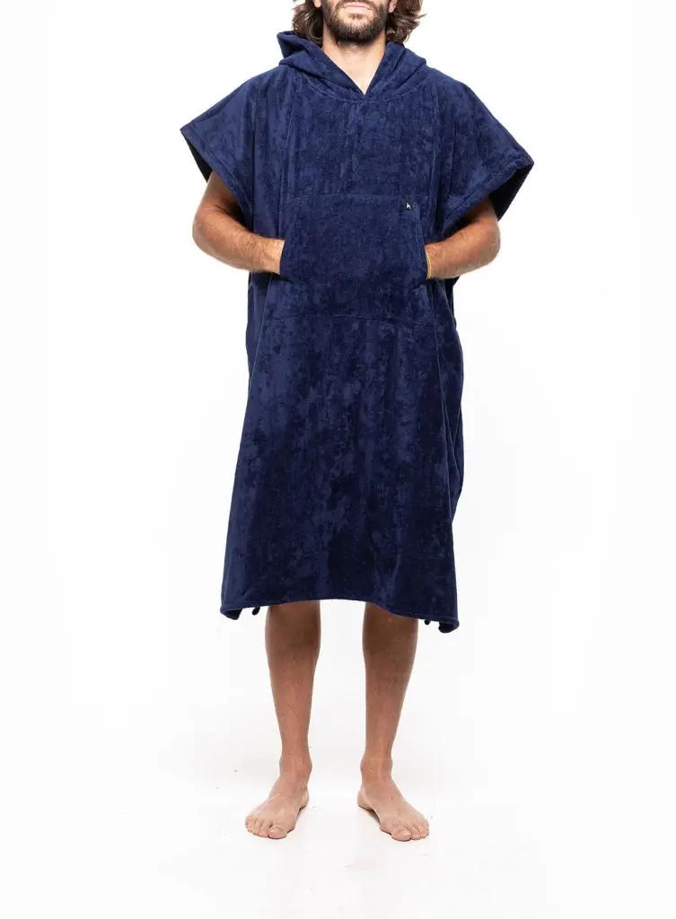 Futah - Ericeira Bleu Marine Poncho Épongé (2)