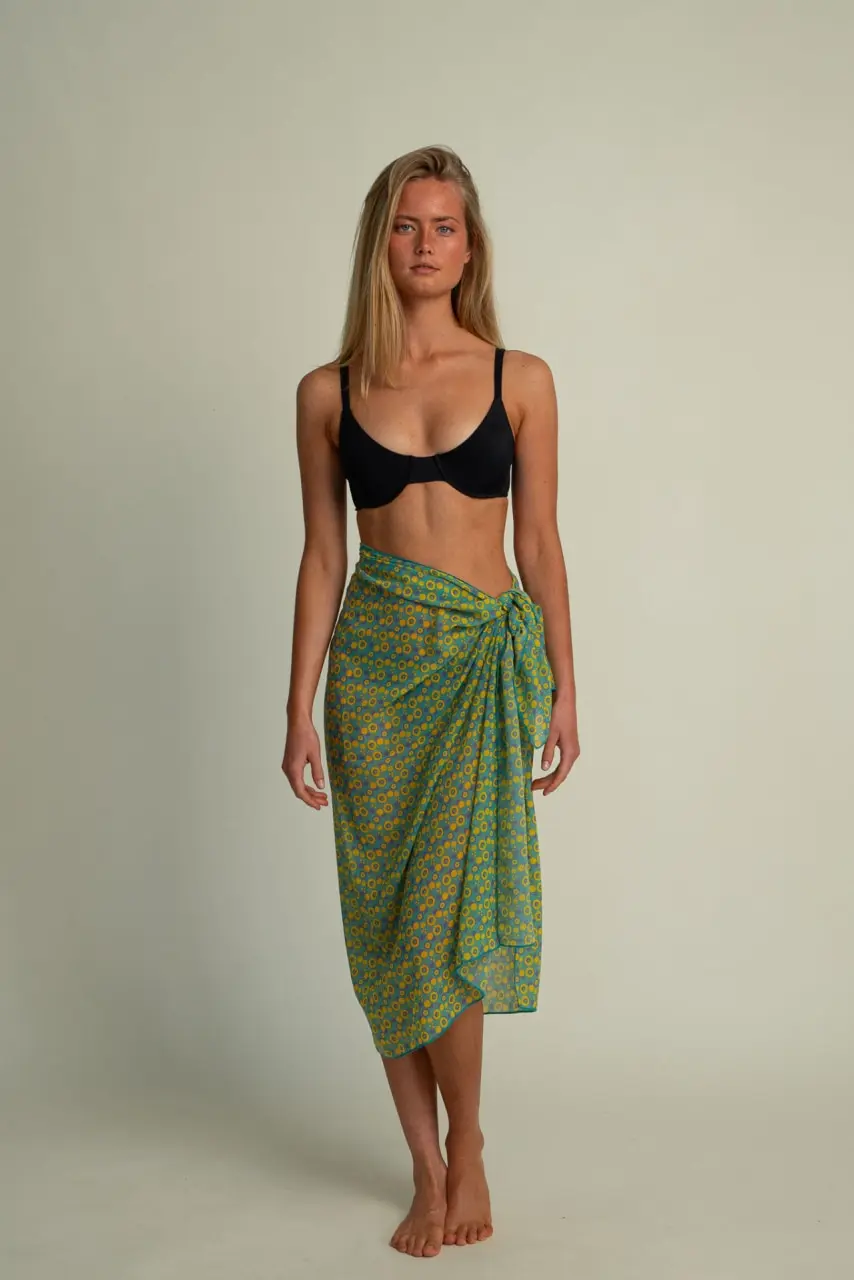 Futah - Pareo Vortex Jaune et Eau (3)