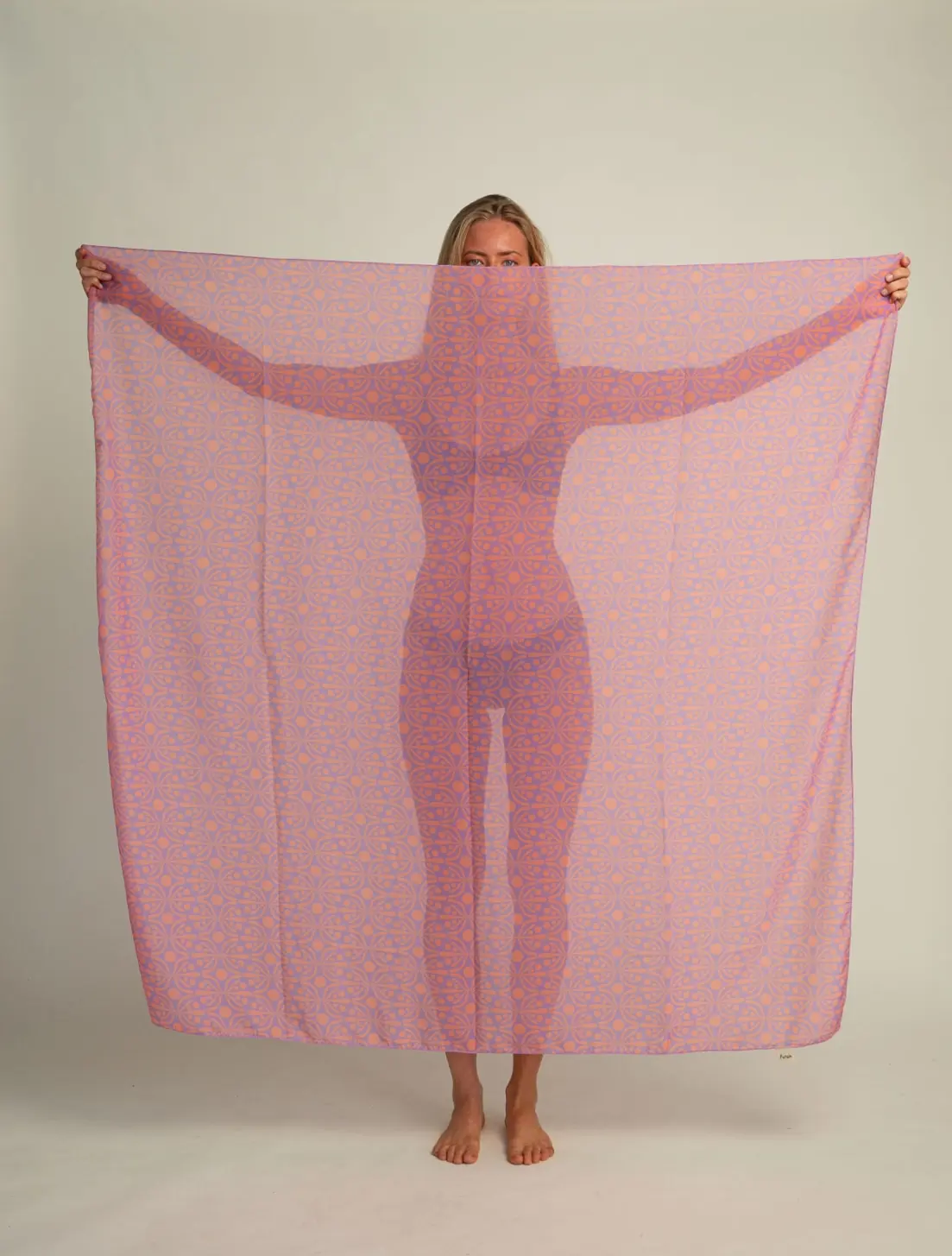 Futah - Pareo Flora Moka et Violet (1)