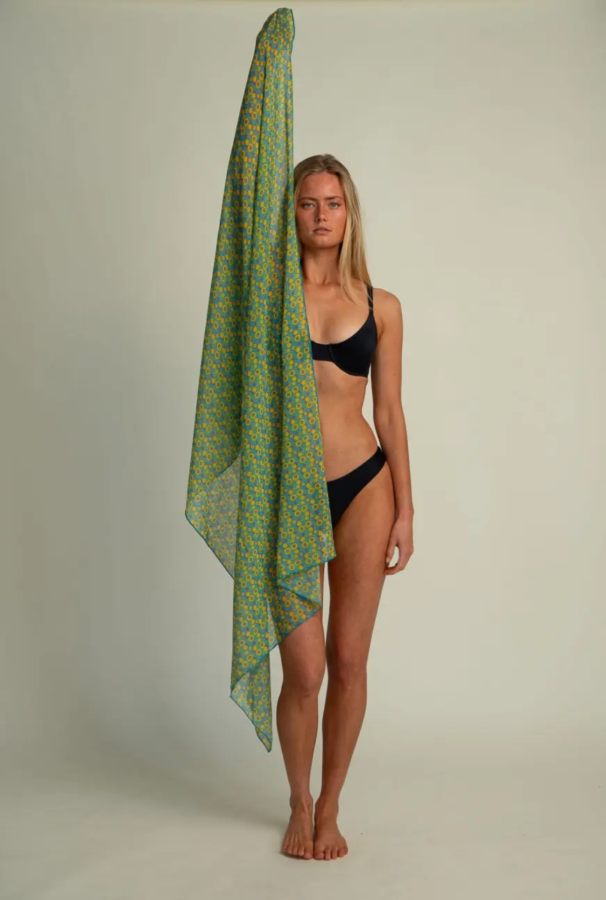 Futah - Pareo Vortex Jaune et Eau (2)