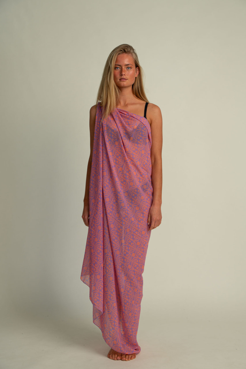 Futah - Pareo Flora Moka et Violet (3)