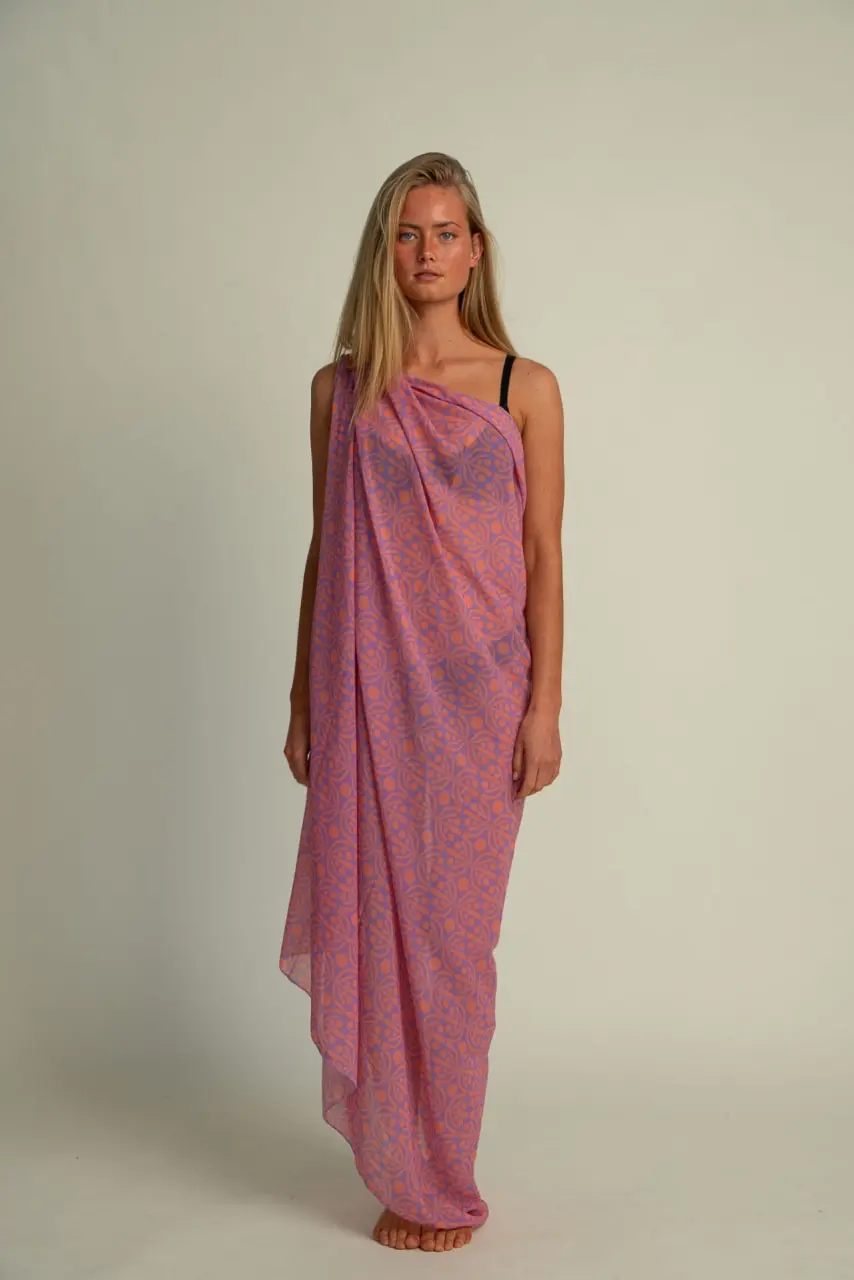 Futah - Pareo Flora Moka et Violet (3)