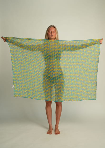 Pareo Vortex Jaune et Eau