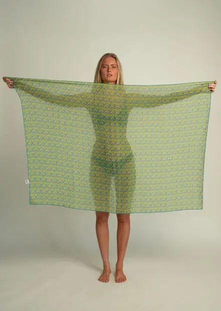 Pareo Vortex Jaune et Eau