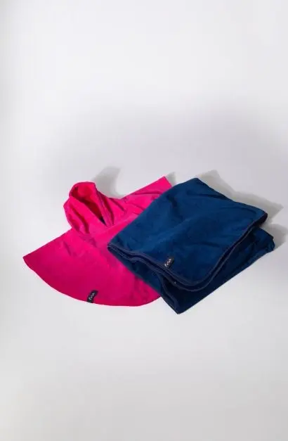 Bedu Rose Neon Poncho Épongé Bébé (2)